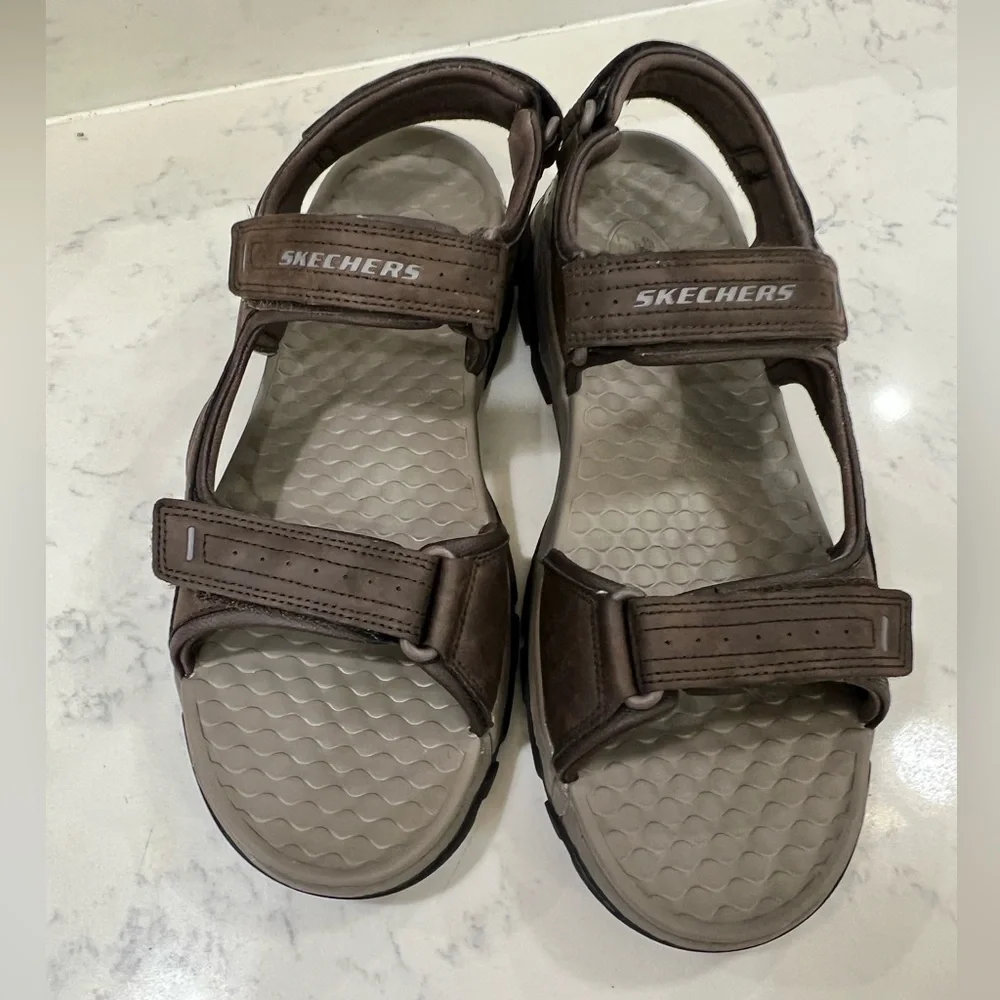 Skechers Dark Brown Open-Toe Sandals
